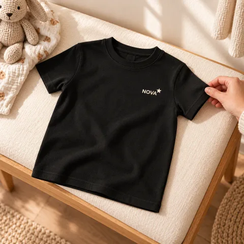 Kids & Baby — Kids Organic Cotton Mini Creator 2.0 T-Shirt — Stanley/Stella STTK184 in a natural editorial setting